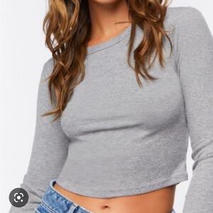 ! 2 for 20 ! H&M Grey Long Sleeve Crop Tee